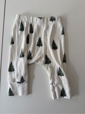 kate quinn White Slight Harem Pants with Dark Green Tree Print